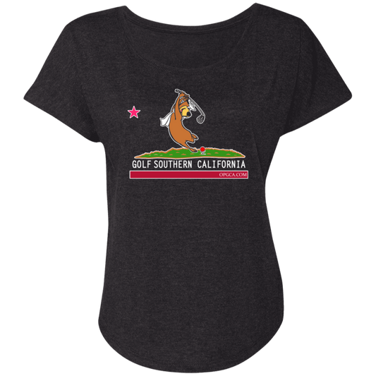 OPG Custom Design #15. Golf Southern California with Yogi Bear Fan Art. Ladies' Triblend Dolman Sleeve