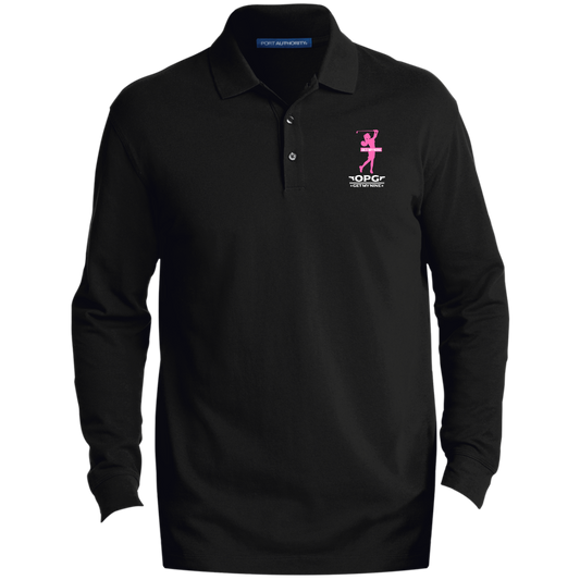 OPG Custom Design #16. Get My Nine. Female Version. Men's EZCotton™ Long Sleeve Polo