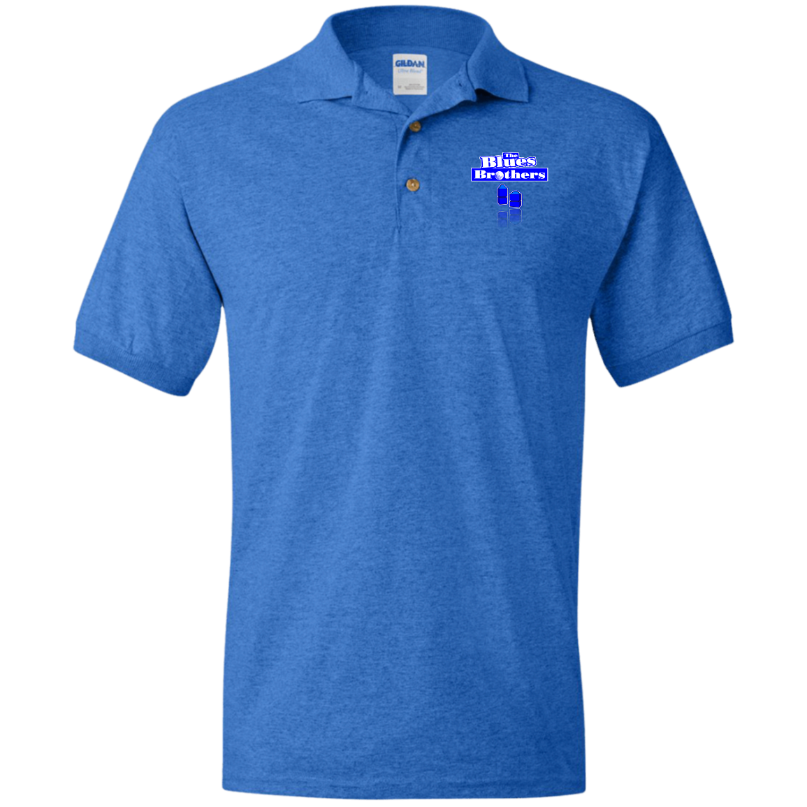 OPG Custom Design #3. Blue Tees Blues Brothers Fan Art. Jersey Polo Shirt