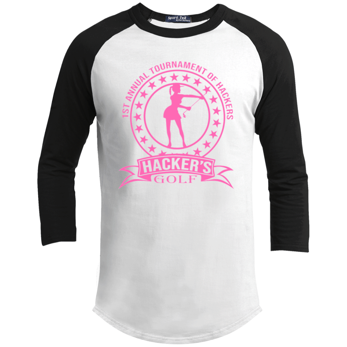 ZZZ#20 OPG Custom Design. 1st Annual Hackers Golf Tournament. Ladies Edition. Youth 3/4 Raglan Sleeve Shirt