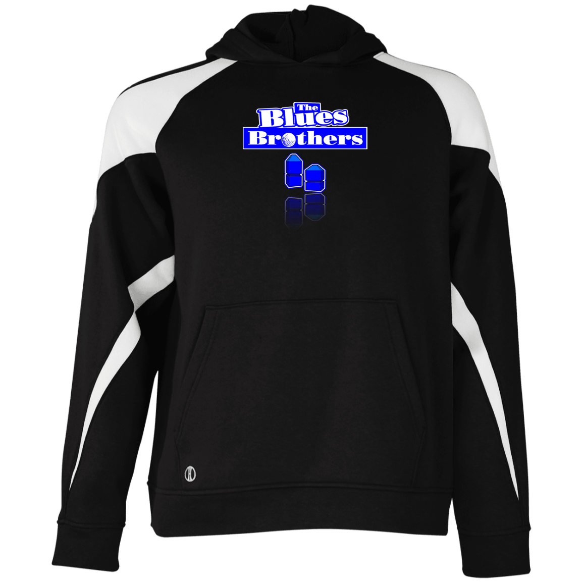 OPG Custom Design #3. Blue Tees Blues Brothers Fan Art. Youth Athletic Colorblock Fleece Hoodie