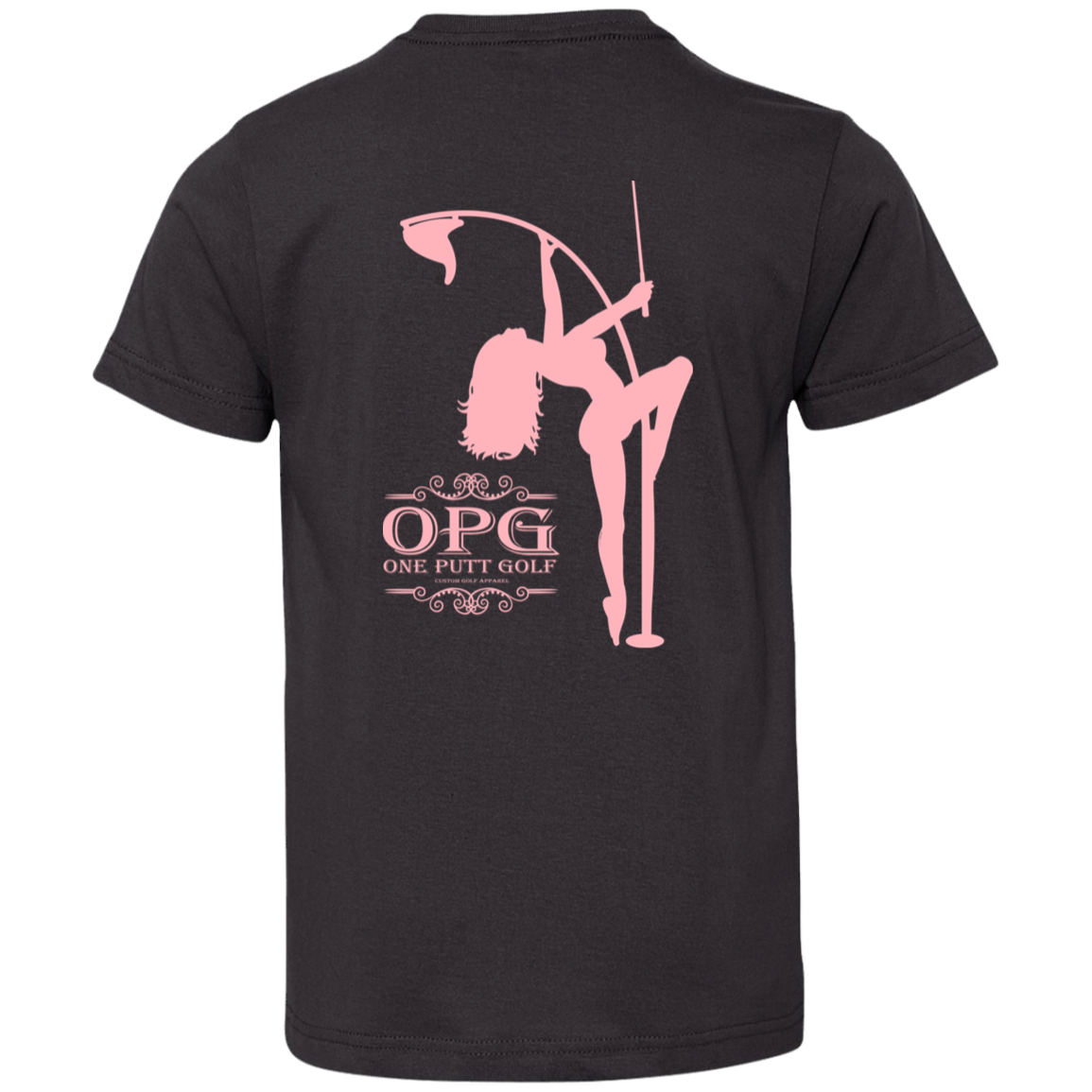 OPG Custom Design #10. Lady on Front / Flag Pole Dancer On Back. Youth Jersey T-Shirt