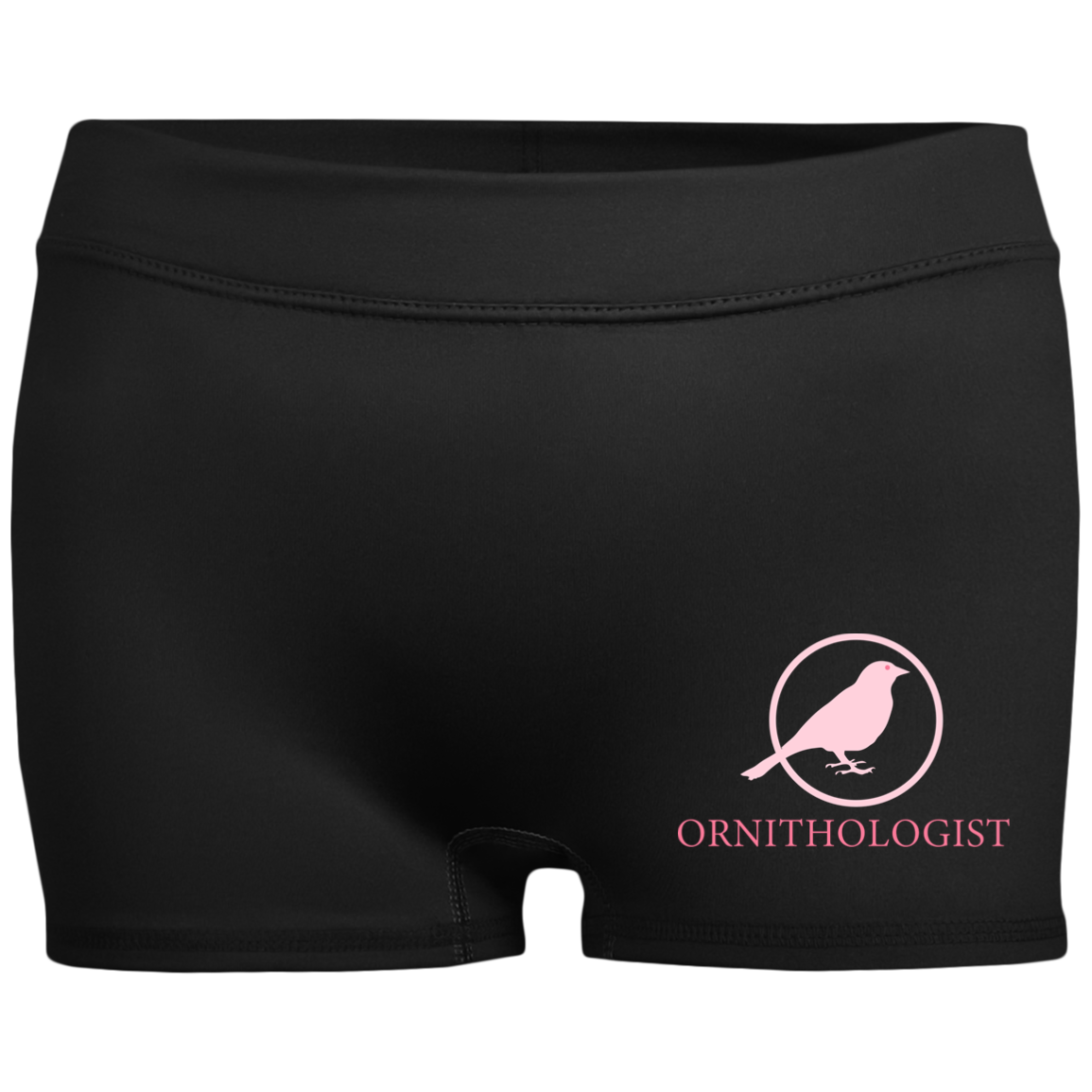 OPG Custom Design # 24. Ornithologist. A person who studies or is an expert on birds. Ladies' Fitted Moisture-Wicking 2.5 inch Inseam Shorts