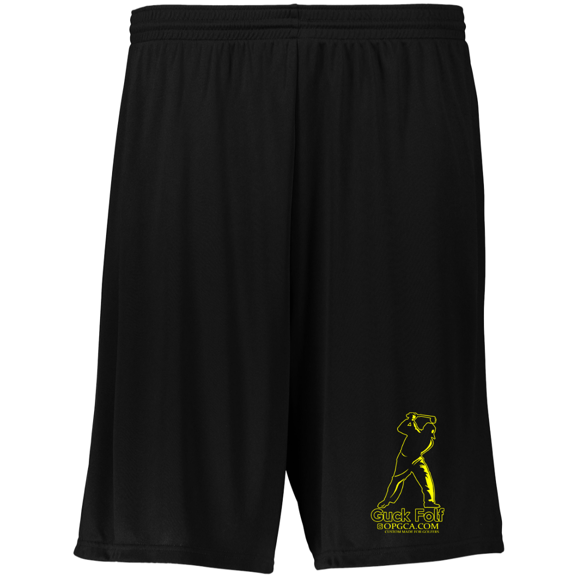 OPG Custom Design #19. GUCK FOLF. Men's Edition. Moisture-Wicking 9 inch Inseam Training Shorts