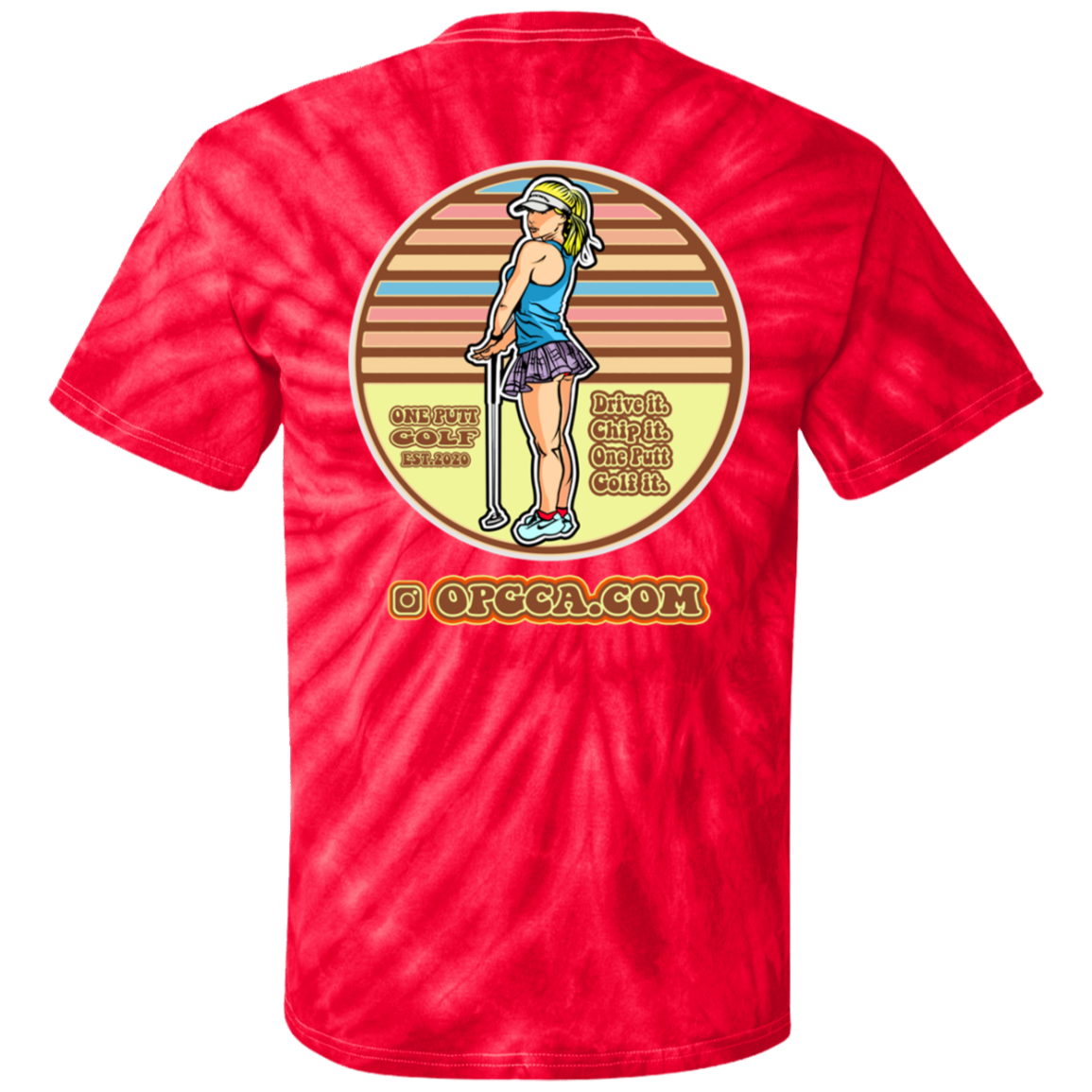 OPG Custom Design #28. Drive it. Chip it. One Putt golf it. Youth Tie Dye T-Shirt