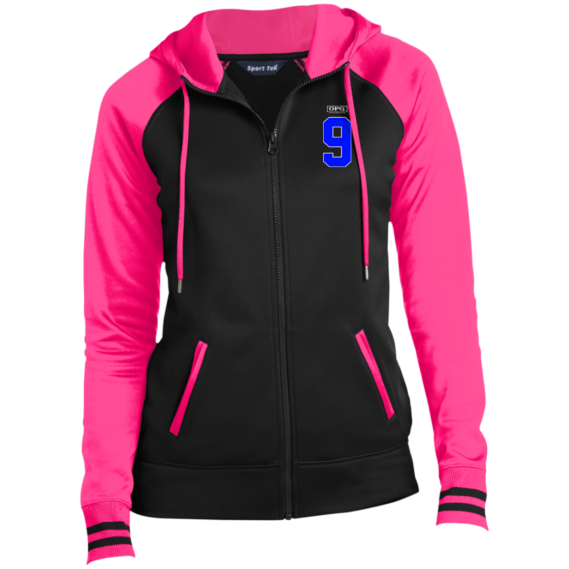 OPG Custom Design #17. Back 9. Ladies' Sport-Wick® Full-Zip Hooded Jacket