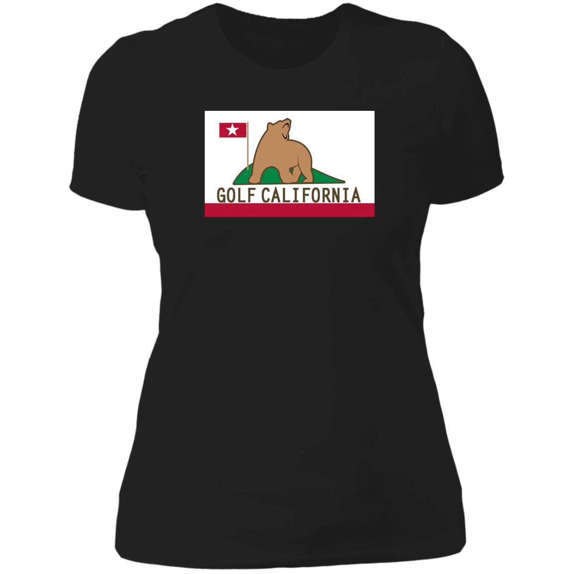 OPG Custom Design #14. Golf California. California State Flag. Ladies' Boyfriend T-Shirt