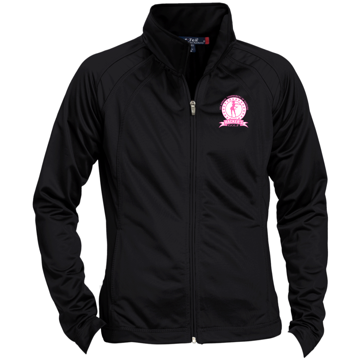 ZZZ#20 OPG Custom Design. 1st Annual Hackers Golf Tournament. Ladies Edition. Ladies' Raglan Sleeve Warmup Jacket