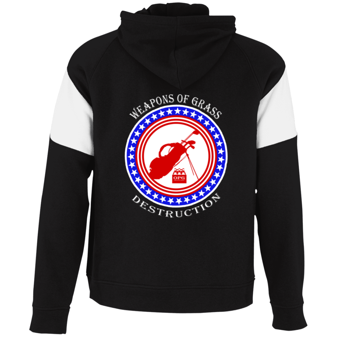 OPG Custom Design #18. Weapons of Grass Destruction. Youth Athletic Colorblock Fleece Hoodie