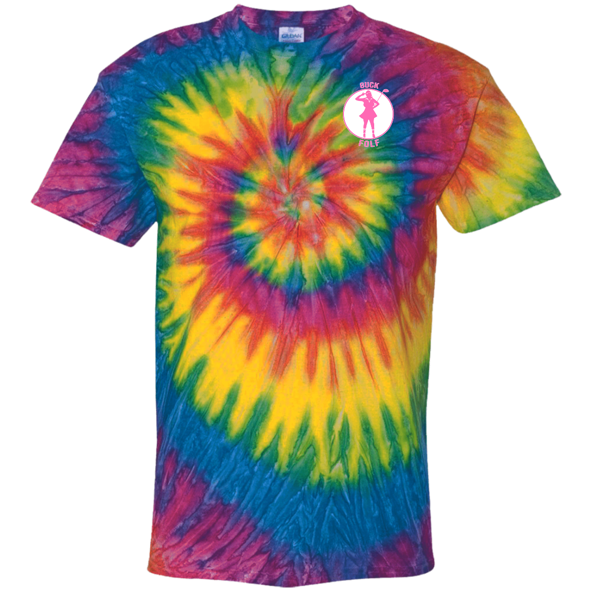 OPG Custom Design #19. GUCK FOLF. Female Edition. 100% Cotton Tie Dye T-Shirt