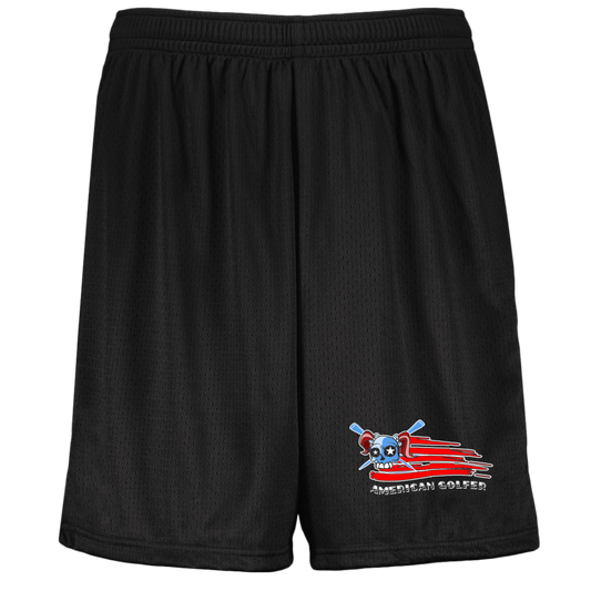 OPG Custom Design #12. American Golfer. Female Edition. Youth Moisture-Wicking Mesh Shorts