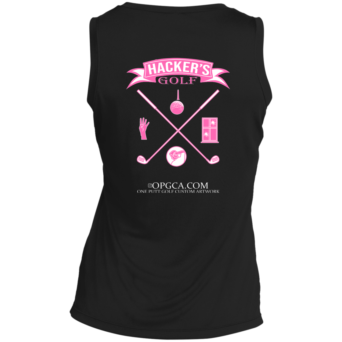 ZZZ#20 OPG Custom Design. 1st Annual Hackers Golf Tournament. Ladies Edition. Ladies' Sleeveless V-Neck