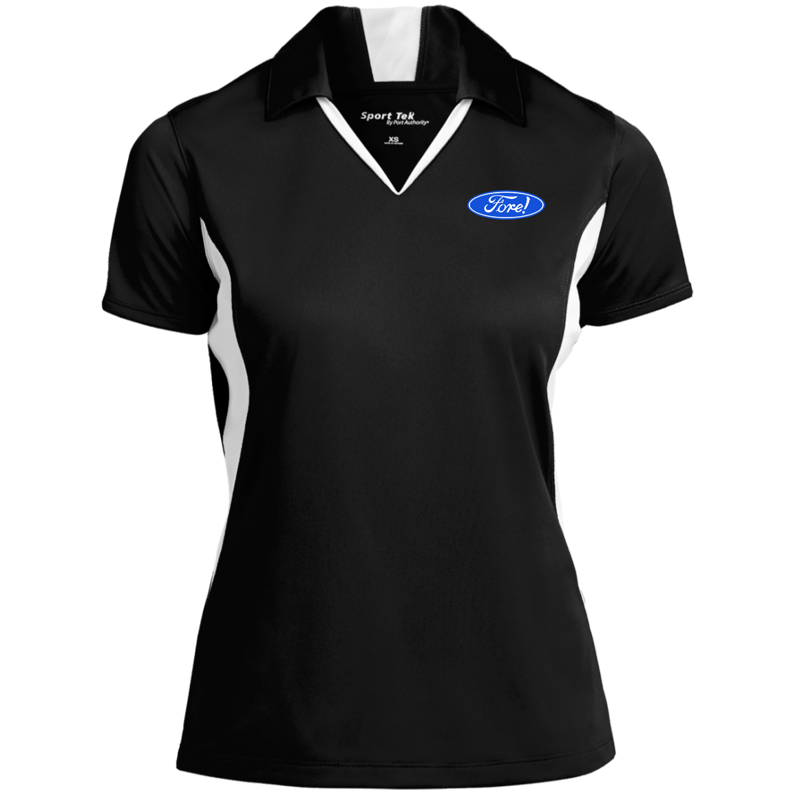 OPG Custom Design #11. Fore! Ford Parody. Ladies' Colorblock Performance Polo