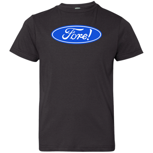 OPG Custom Design #11. Fore! Ford Parody. Youth Jersey T-Shirt