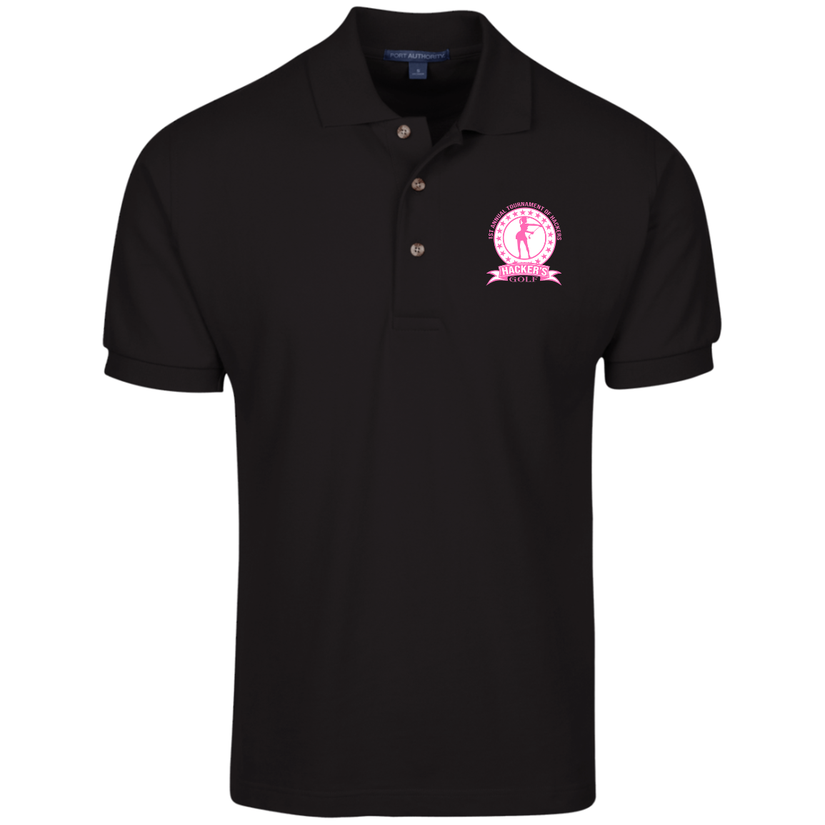 ZZZ#20 OPG Custom Design. 1st Annual Hackers Golf Tournament. Ladies Edition. 100% Ring Spun Combed Cotton Polo