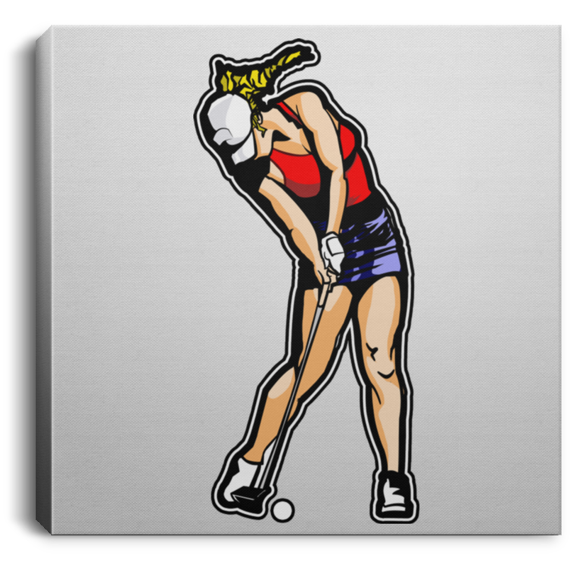 OPG Custom Design #3. Drive like a girl. Golf. Square Canvas .75in Frame