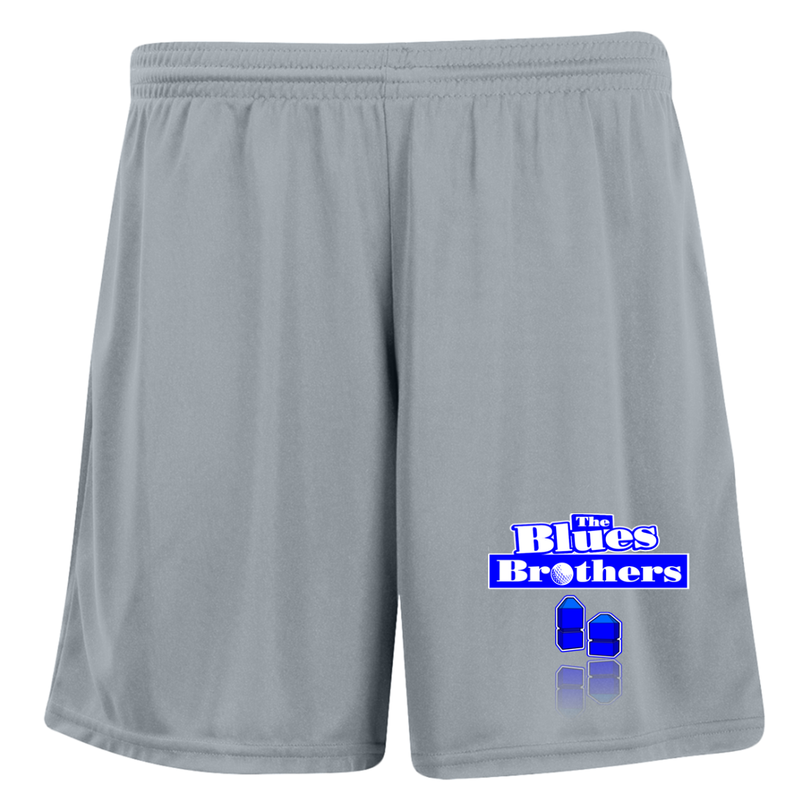 OPG Custom Design #3. Blue Tees Blues Brothers Fan Art. Ladies' Moisture-Wicking 7 inch Inseam Training Shorts