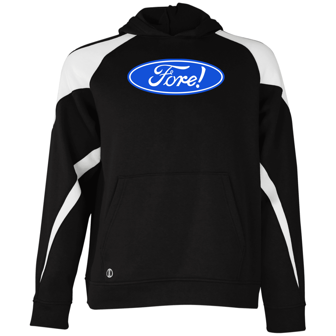 OPG Custom Design #11. Fore! Ford Parody. Youth Athletic Colorblock Fleece Hoodie