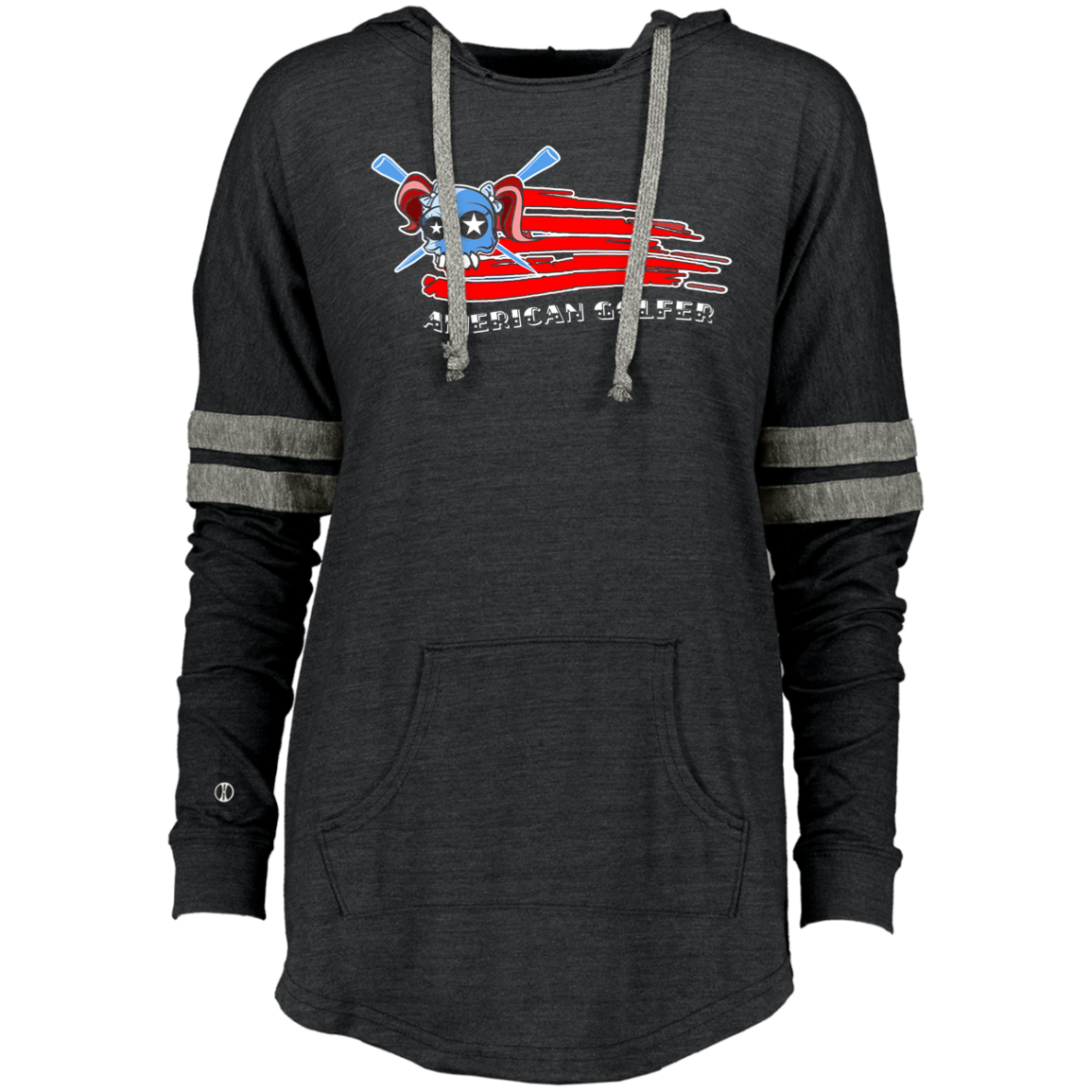 OPG Custom Design #12. American Golfer. Female Edition. Ladies Hooded Low Key Pullover