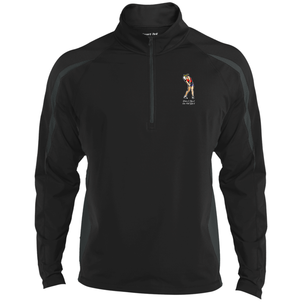 OPG Custom Design #9. Drive it. Chip it. One Putt Golf It. Golf So. Cal. 1/2 Zip Sport Wicking Colorblock 1/2 Zip