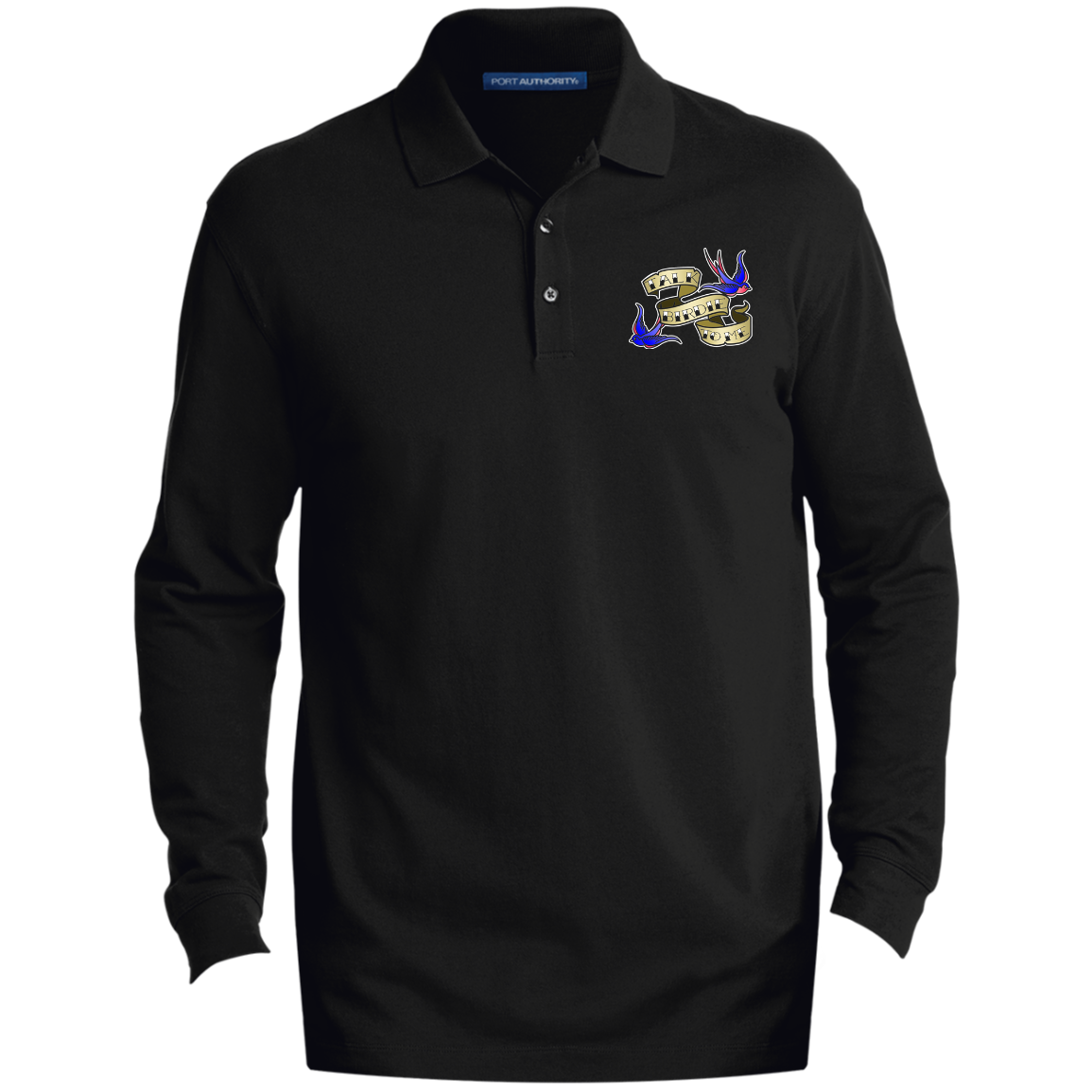 OPG Custom Design #25. Talk Birdie to Me. Men's EZCotton™ Long Sleeve Polo