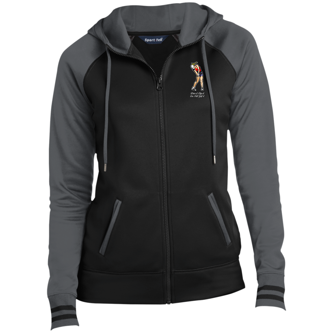 OPG Custom Design #9. Drive it. Chip it. One Putt Golf It. Golf So. Cal. Ladies' Sport-Wick® Full-Zip Hooded Jacket