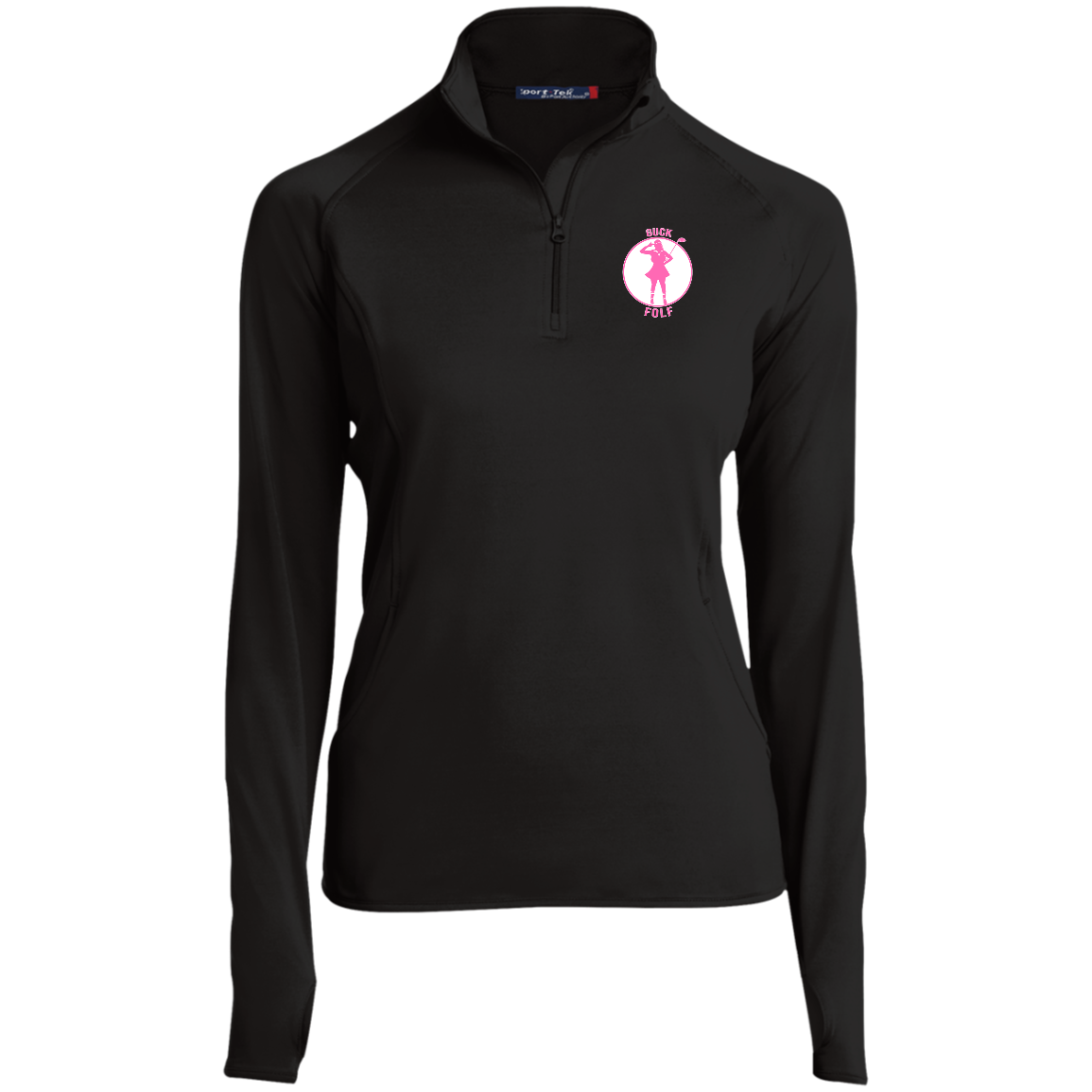 OPG Custom Design #19. GUCK FOLF. Female Edition. Ladies' 1/2 Zip Performance Pullover