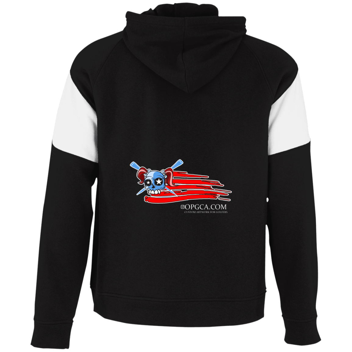 OPG Custom Design #12. American Golfer. Female Edition. Colorblock Fleece Hoodie