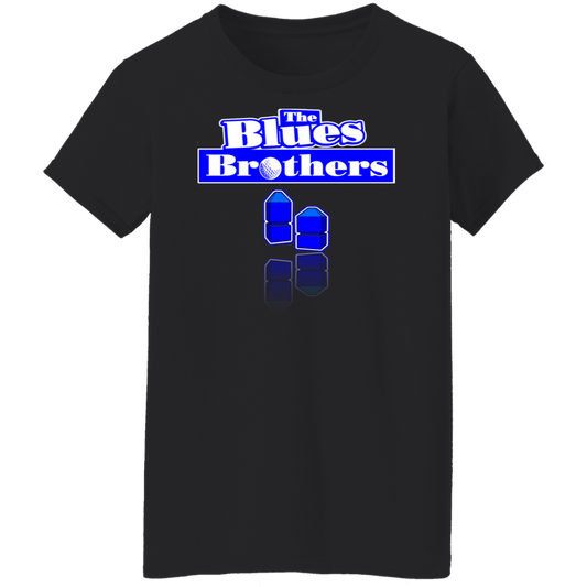 OPG Custom Design #3. Blue Tees Blues Brothers Fan Art. Ladies' 100% Cotton T-Shirt.