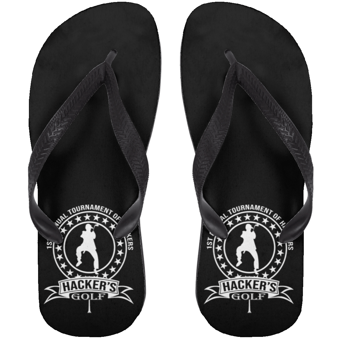 OPG Custom Design #20.1st Annual Hackers Golf Tournament. Men's Edition. Adult Flip Flops