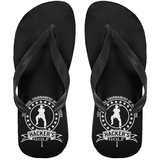 OPG Custom Design #20.1st Annual Hackers Golf Tournament. Men's Edition. Adult Flip Flops