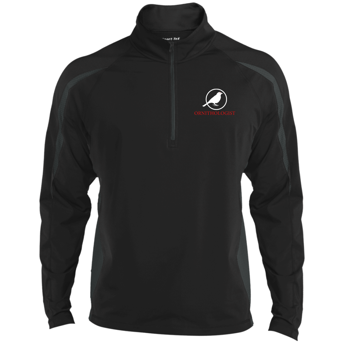 OPG Custom Design # 24. Ornithologist. A person who studies or is an expert on birds. 1/2 Zip Sport Wicking Colorblock 1/2 Zip