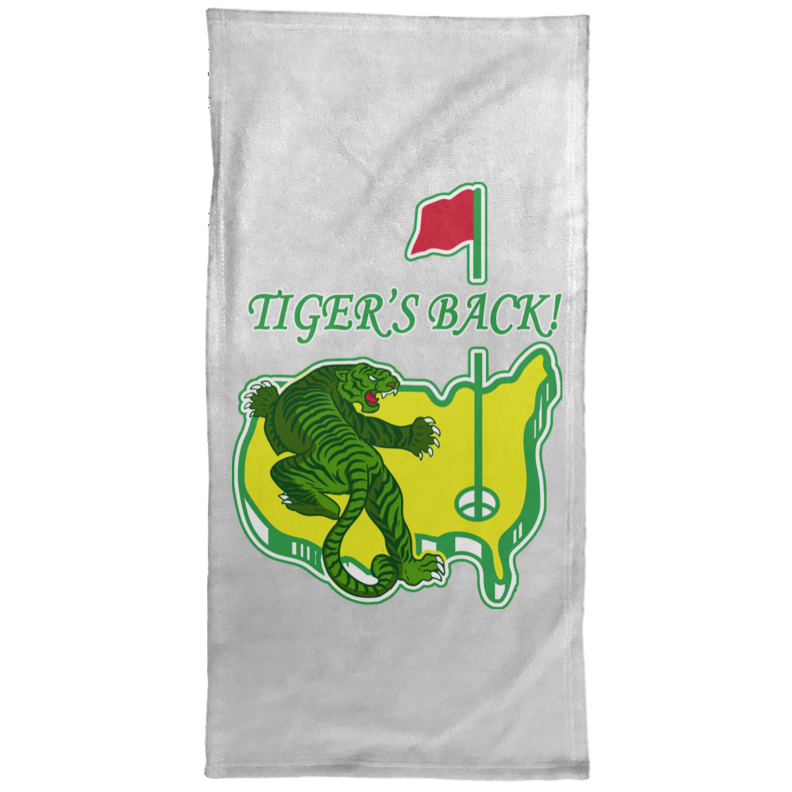 OPG Custom Design #17. Tigers Back. Masters / Tiger Woods Parody. Golf. Hand Towel - 15x30