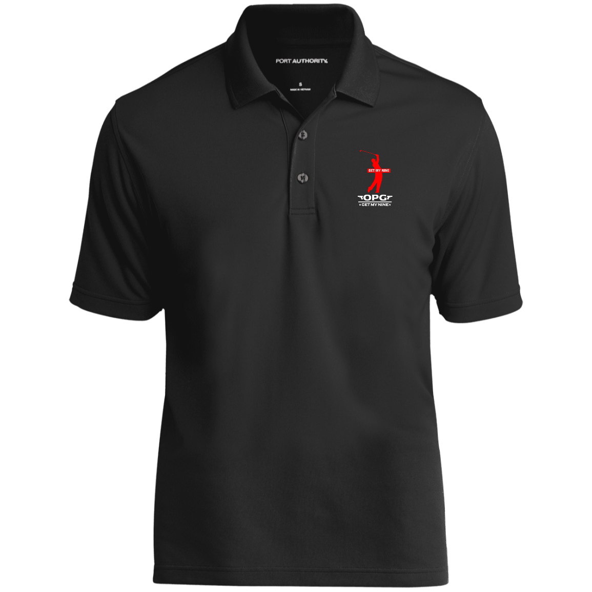 OPG Custom Design #16. Get My Nine. Male Version. 100%Polyester UV Micro-Mesh Polo