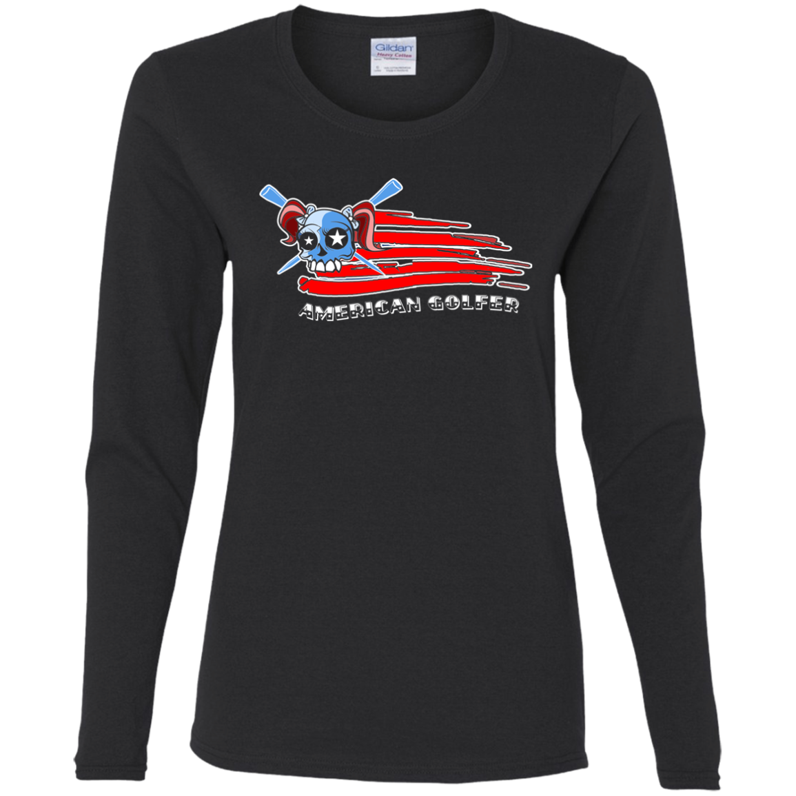 OPG Custom Design #12. American Golfer. Female Edition. Ladies' Cotton LS T-Shirt