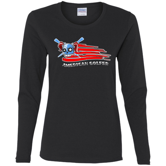 OPG Custom Design #12. American Golfer. Female Edition. Ladies' Cotton LS T-Shirt