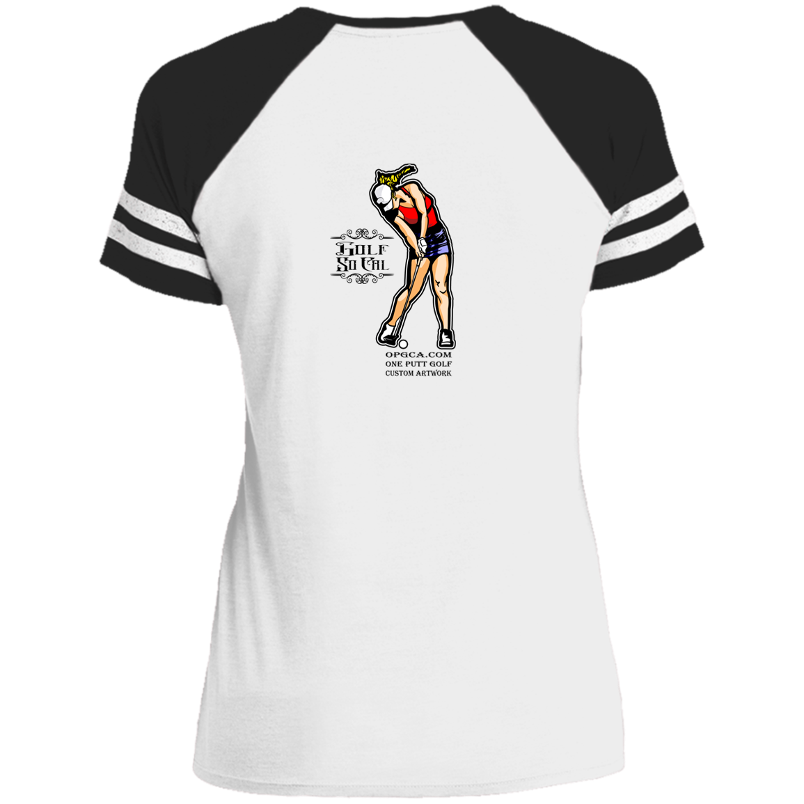 OPG Custom Design #9. Drive it. Chip it. One Putt Golf It. Golf So. Cal. Ladies' Game V-Neck T-Shirt