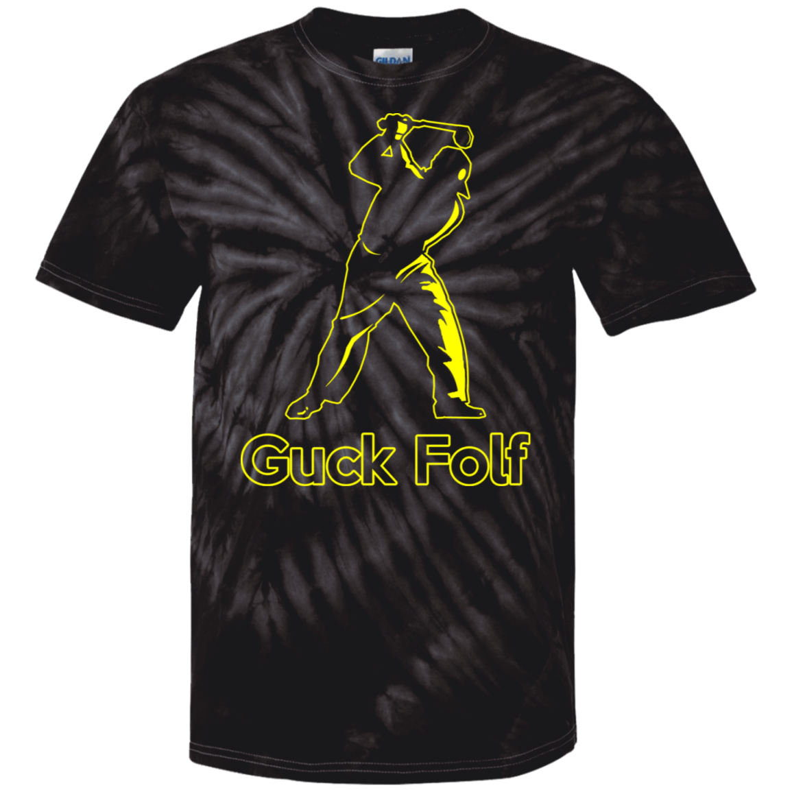 OPG Custom Design #19. GUCK FOLF. Men's Edition. 100% Cotton Tie Dye T-Shirt