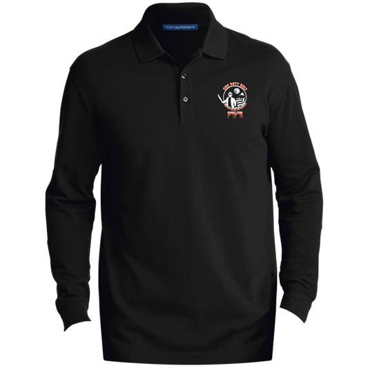 OPG Custom Design #23. Hack N Slice Golf. Freddy and Jason Fan Art. Men's EZCotton™ Long Sleeve Polo