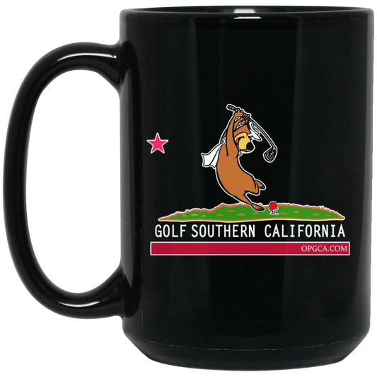 OPG Custom Design #15. Golf California Part 2 Fan Art. 15 oz. Black Mug