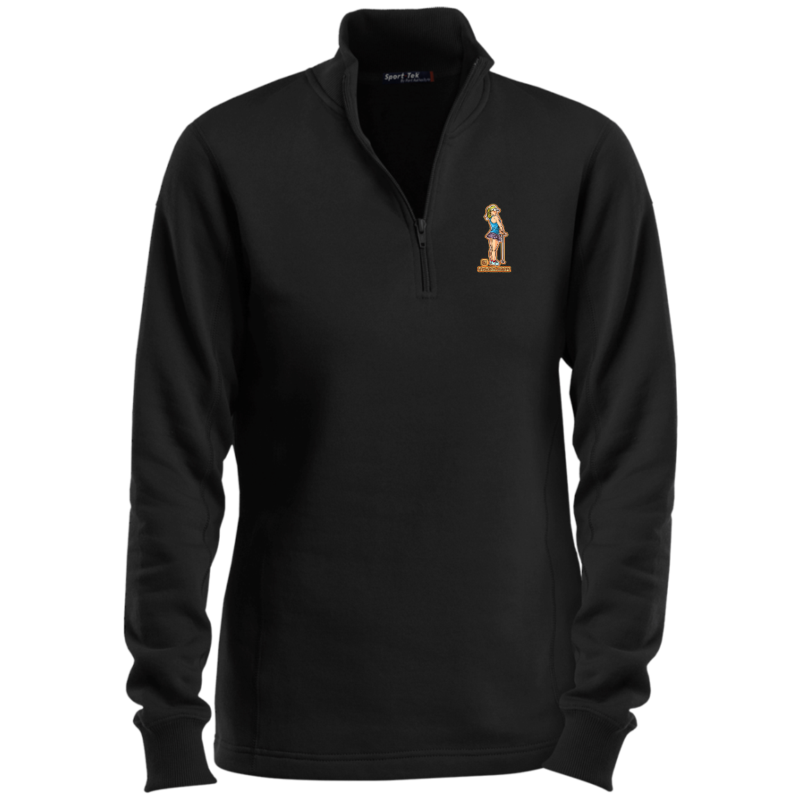 OPG Custom Design #28. Drive it. Chip it. One Putt golf it. Ladies 1/4 Zip Sweatshirt