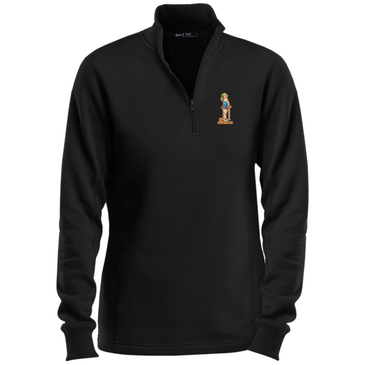 OPG Custom Design #28. Drive it. Chip it. One Putt golf it. Ladies 1/4 Zip Sweatshirt