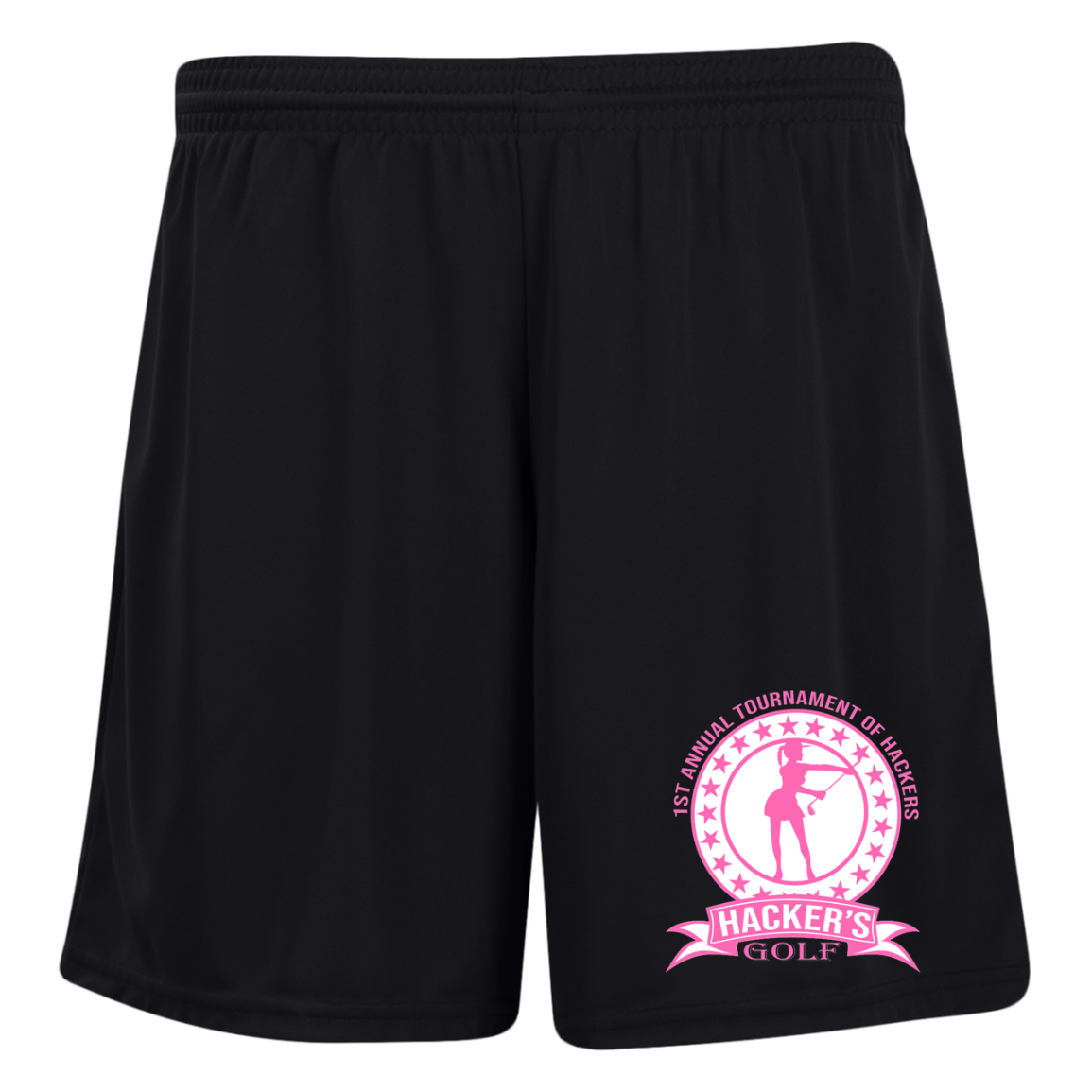 ZZZ#20 OPG Custom Design. 1st Annual Hackers Golf Tournament. Ladies Edition. Ladies' Moisture-Wicking 7 inch Inseam Training Shorts