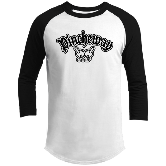 OPG Custom Artwork #27. Pincheway Golf. 3/4 Raglan Sleeve Shirt 100% Ringspun Combed Cotton