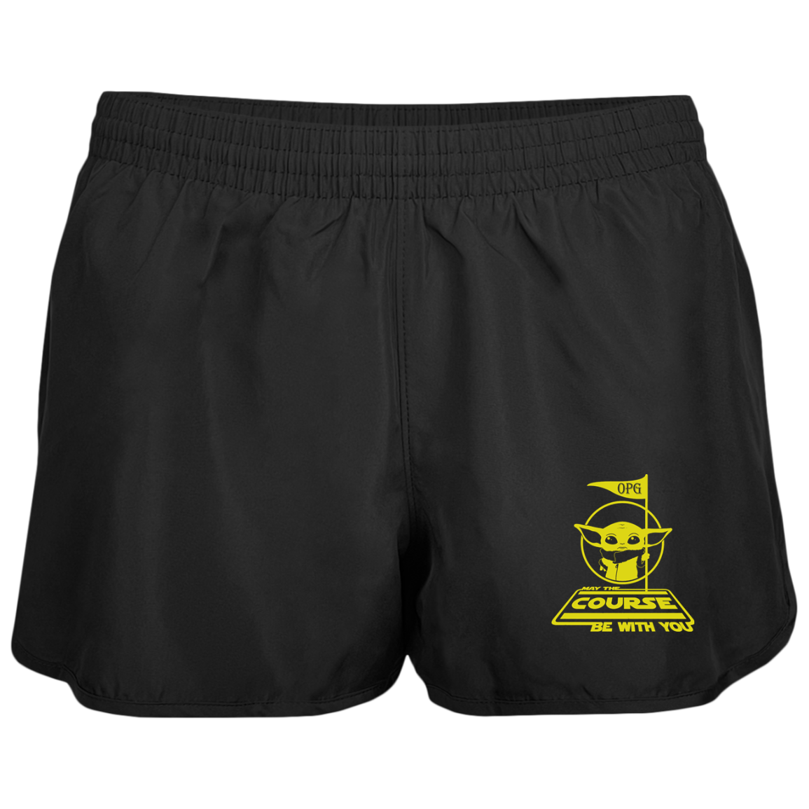 OPG Custom Design #21. May the course be with you. Parody / Fan Art. Ladies' Wayfarer Running Shorts