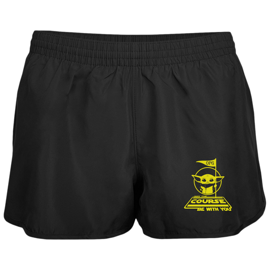 OPG Custom Design #21. May the course be with you. Parody / Fan Art. Ladies' Wayfarer Running Shorts