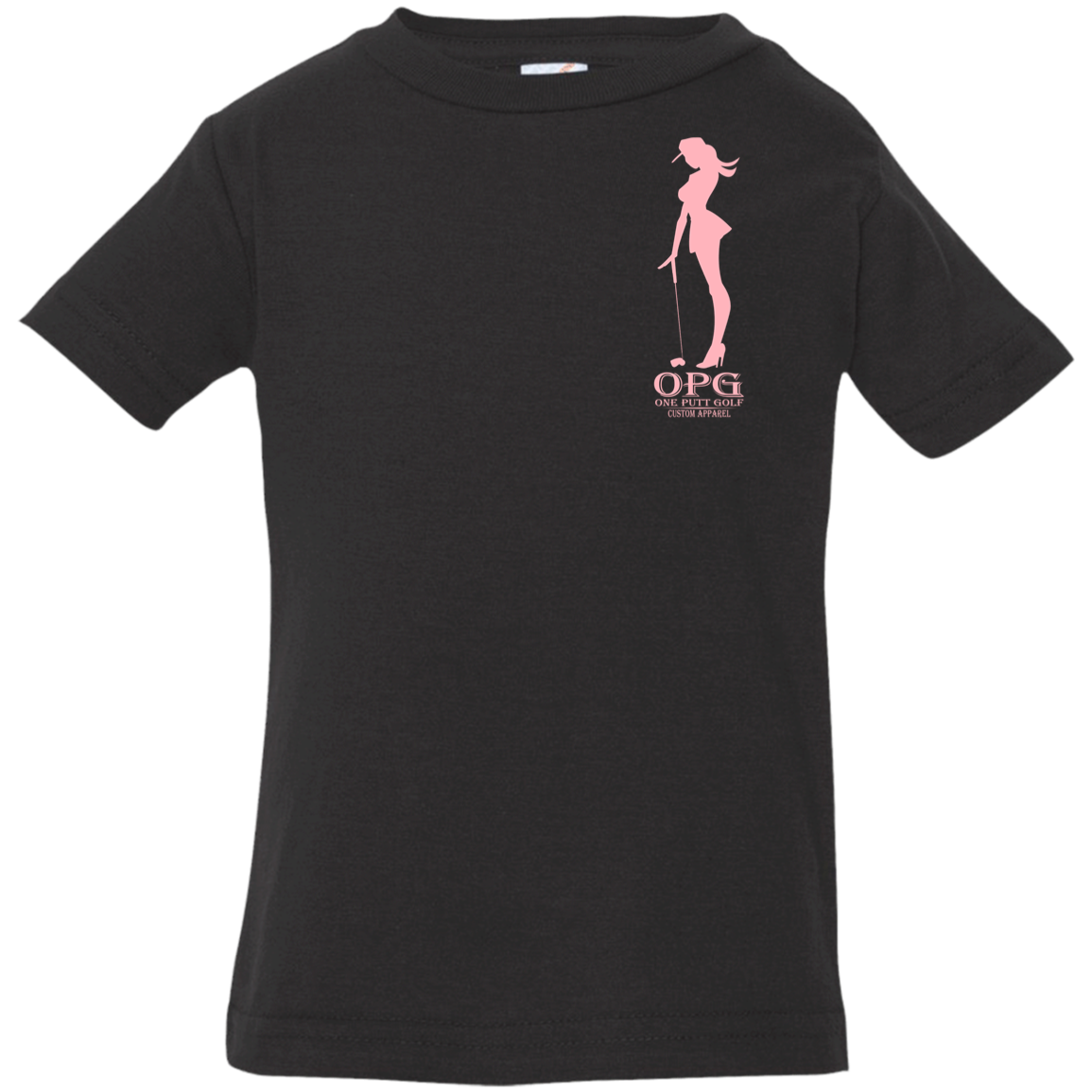 OPG Custom Design #10. Lady on Front / Flag Pole Dancer On Back. Infant Jersey T-Shirt