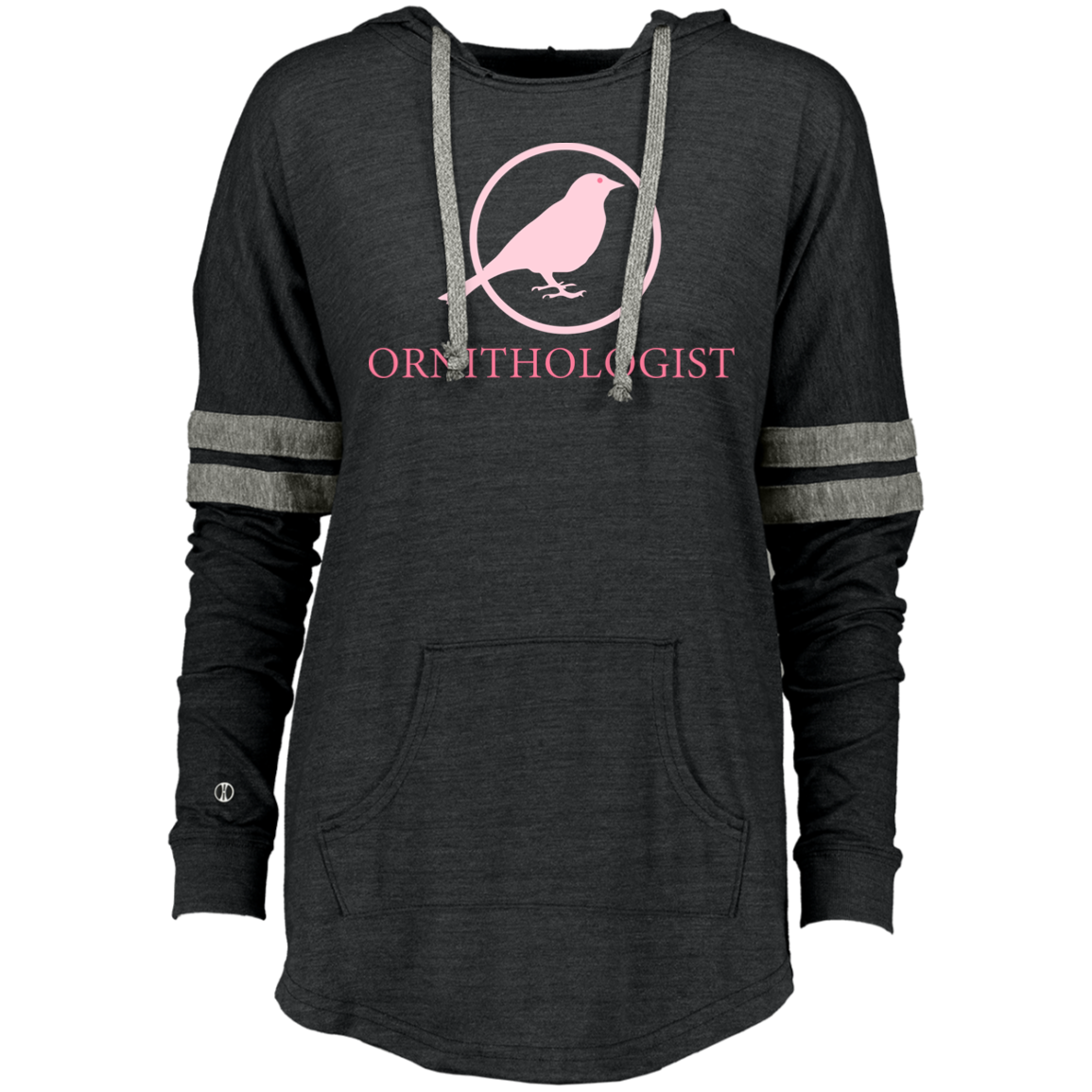 OPG Custom Design # 24. Ornithologist. A person who studies or is an expert on birds. Ladies Hooded Low Key Pullover