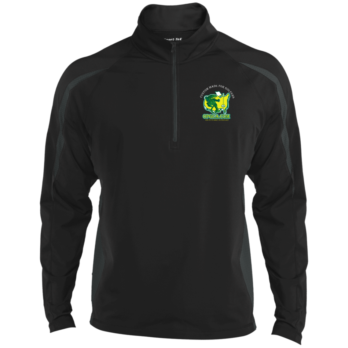 OPG Custom Design #26. Tiger Woods Fan Art. 2019 Master's Champion. Men's Sport Wicking Colorblock 1/2 Zip