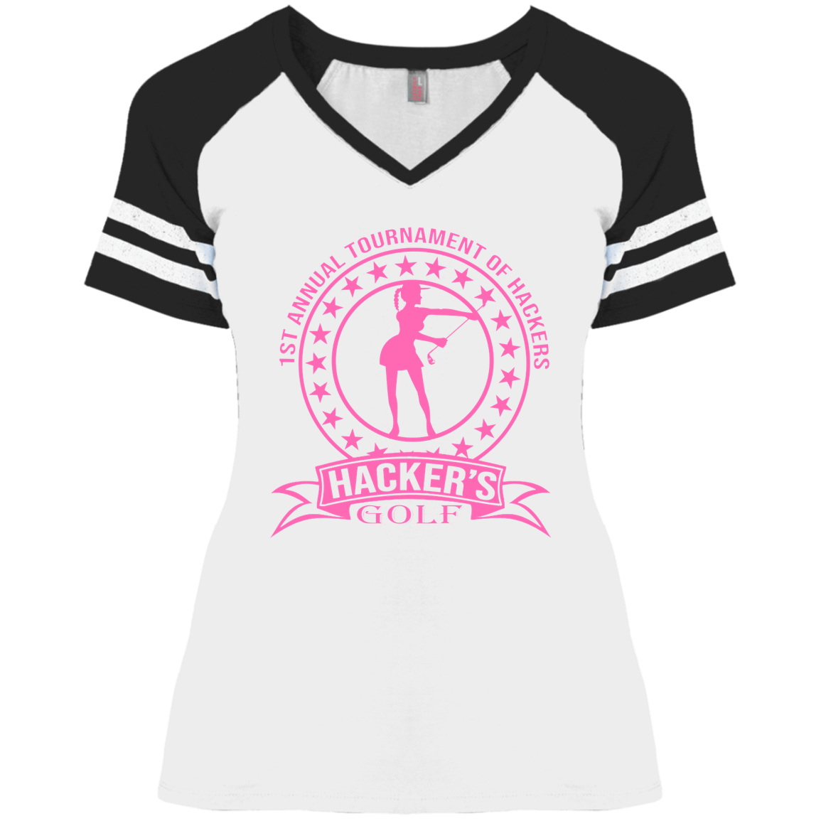 ZZZ#20 OPG Custom Design. 1st Annual Hackers Golf Tournament. Ladies Edition. Ladies' Game V-Neck T-Shirt